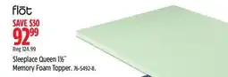 Canadian Tire FLOT Sleeplace Queen 11⁄2˝ Memory Foam Topper offer