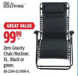 Canadian Tire for-living Zero Gravity Chair/Recliner, XL. Black or green offer