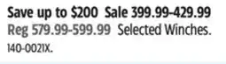 Canadian Tire Champion Selected Winches offer