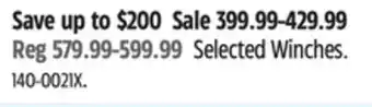 Canadian Tire Champion Selected Winches offer