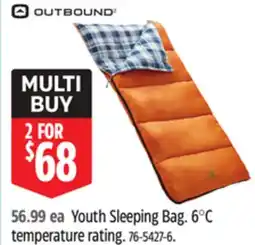 Canadian Tire Outbound Youth Sleeping Bag offer