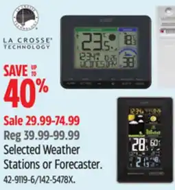 Canadian Tire La Crosse Selected Weather Stations or Forecaster offer
