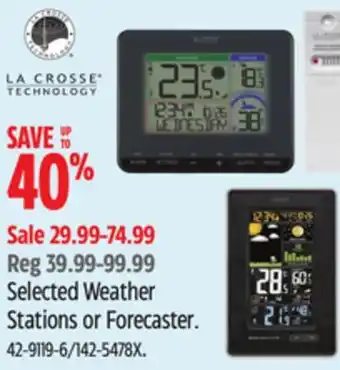Canadian Tire La Crosse Selected Weather Stations or Forecaster offer