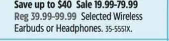 Canadian Tire Selected Wireless Earbuds or Headphones offer