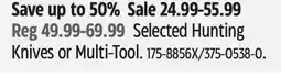 Canadian Tire Huntshield Selected Hunting Knives or Multi-Tool offer