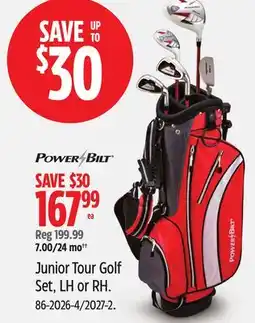 Canadian Tire Powerbilt Junior Tour Golf Set, LH or RH offer