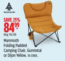 Canadian Tire Woods Mammoth Folding Padded Camping Chair, Gunmetal or Dijon Yellow offer