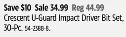 Canadian Tire Crescent U-Guard Impact Driver Bit Set offer