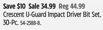 Canadian Tire Crescent U-Guard Impact Driver Bit Set offer