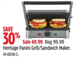 Canadian Tire Heritage Panini Grill/Sandwich Maker offer