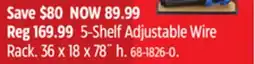 Canadian Tire Mastercraft 5-Shelf Adjustable Wire Rack offer