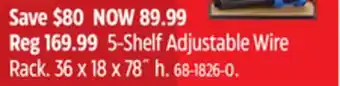 Canadian Tire Mastercraft 5-Shelf Adjustable Wire Rack offer