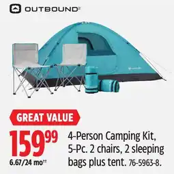 Canadian Tire Outbound 4-Person Camping Kit, 5-Pc offer