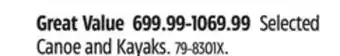 Canadian Tire Pelican Selected Canoe and Kayaks offer