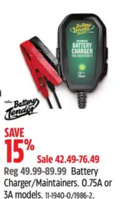 Canadian Tire Battery Charger/Maintainers offer