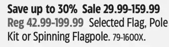 Canadian Tire Selected Flag, Pole Kit or Spinning Flagpole offer