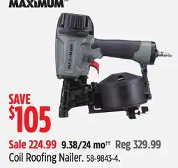 Canadian Tire MAXIMUM Coil Roofing Nailer offer