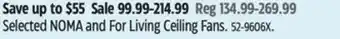 Canadian Tire Selected NOMA and For Living Ceiling Fans offer