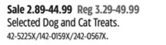 Canadian Tire Selected Dog and Cat Treats offer