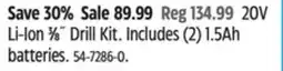 Canadian Tire Black + Decker 20V Li-Ion 3⁄8˝ Drill Kit offer