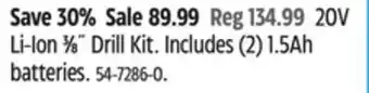 Canadian Tire Black + Decker 20V Li-Ion 3⁄8˝ Drill Kit offer