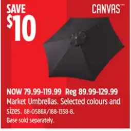 Canadian Tire CANVAS Market Umbrellas offer