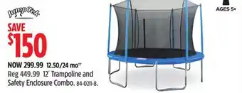 Canadian Tire JumpTek 12´ Trampoline and Safety Enclosure Combo offer