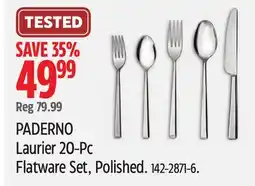 Canadian Tire PADERNO Laurier 20-Pc Flatware Set, Polished offer