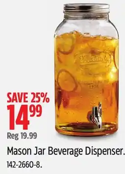 Canadian Tire Mason Jar Beverage Dispenser offer
