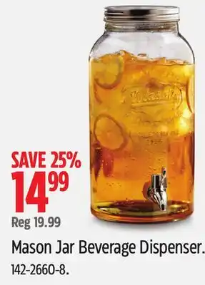 Canadian Tire Mason Jar Beverage Dispenser offer