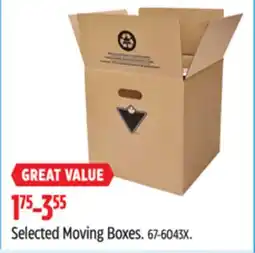 Canadian Tire Canadian Selected Moving Boxes offer