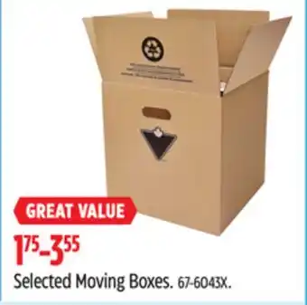 Canadian Tire Canadian Selected Moving Boxes offer