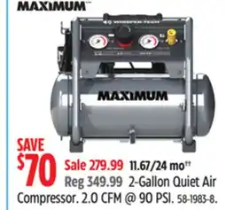 Canadian Tire MAXIMUM 2-Gallon Quiet Air Compressor offer