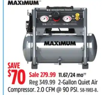 Canadian Tire MAXIMUM 2-Gallon Quiet Air Compressor offer