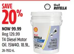 Canadian Tire Shell T4 Diesel Motor Oil offer