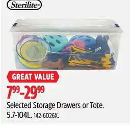 Canadian Tire Sterilite Selected Storage Drawers or Tote offer