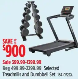 Canadian Tire Selected Treadmills and Dumbbell Set offer