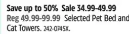Canadian Tire Selected Pet Bed and Cat Towers offer