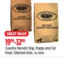 Canadian Tire Country Harvest Dog, Puppy and Cat Food offer