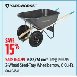 Canadian Tire Yardworks 2-Wheel Steel-Tray Wheelbarrow offer