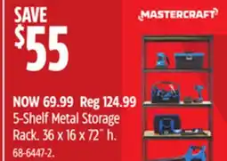Canadian Tire Mastercraft 5-Shelf Metal Storage Rack offer