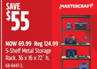 Canadian Tire Mastercraft 5-Shelf Metal Storage Rack offer