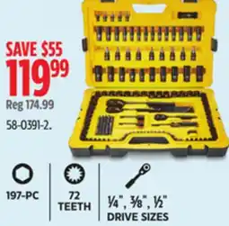 Canadian Tire Stanley 197-PC 72 TEETH¼ , ⅜ , ½ DRIVE SIZES offer