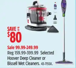Canadian Tire Hoover Selected Hoover Deep Cleaner or Bissell Wet Cleaners offer