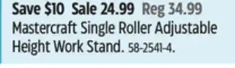 Canadian Tire Mastercraft Single Roller Adjustable Height Work Stand offer