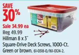 Canadian Tire Hillman 8 x 3˝ Square-Drive Deck Screws, 1000-Ct offer