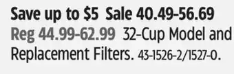 Canadian Tire ZeroWater 32-Cup Model and Replacement Filters offer