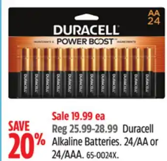 Canadian Tire Duracell Alkaline Batteries offer