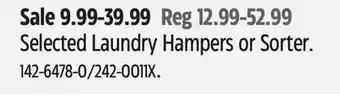 Canadian Tire type-a Selected Laundry Hampers or Sorter offer