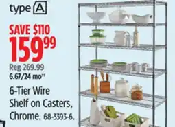 Canadian Tire Type A 6-Tier Wire Shelf on Casters, Chrome offer
